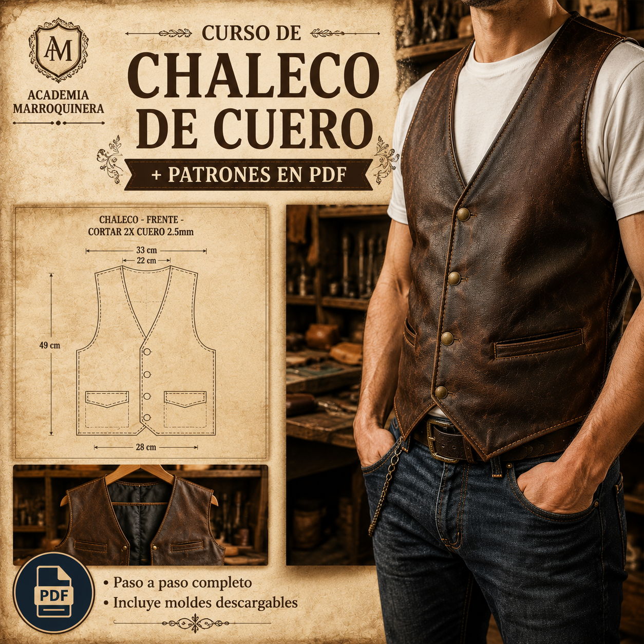 Chaleco de cuero